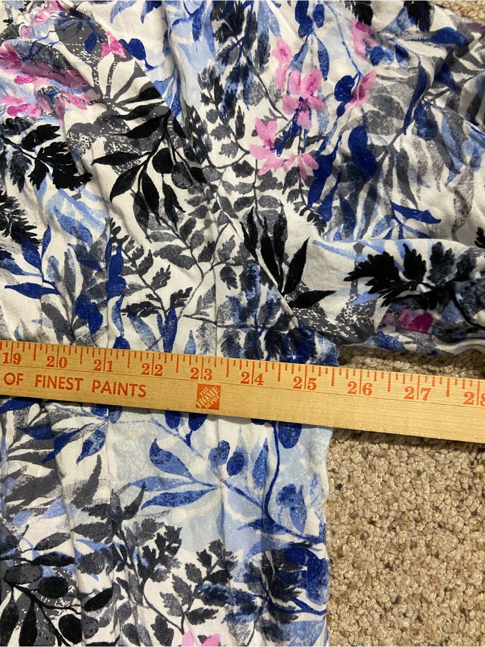 Woman Within Tunic Top Woman Plus Size 1X 22/24 Tropical Leaves Flutter Sleeves - Picture 6 of 8